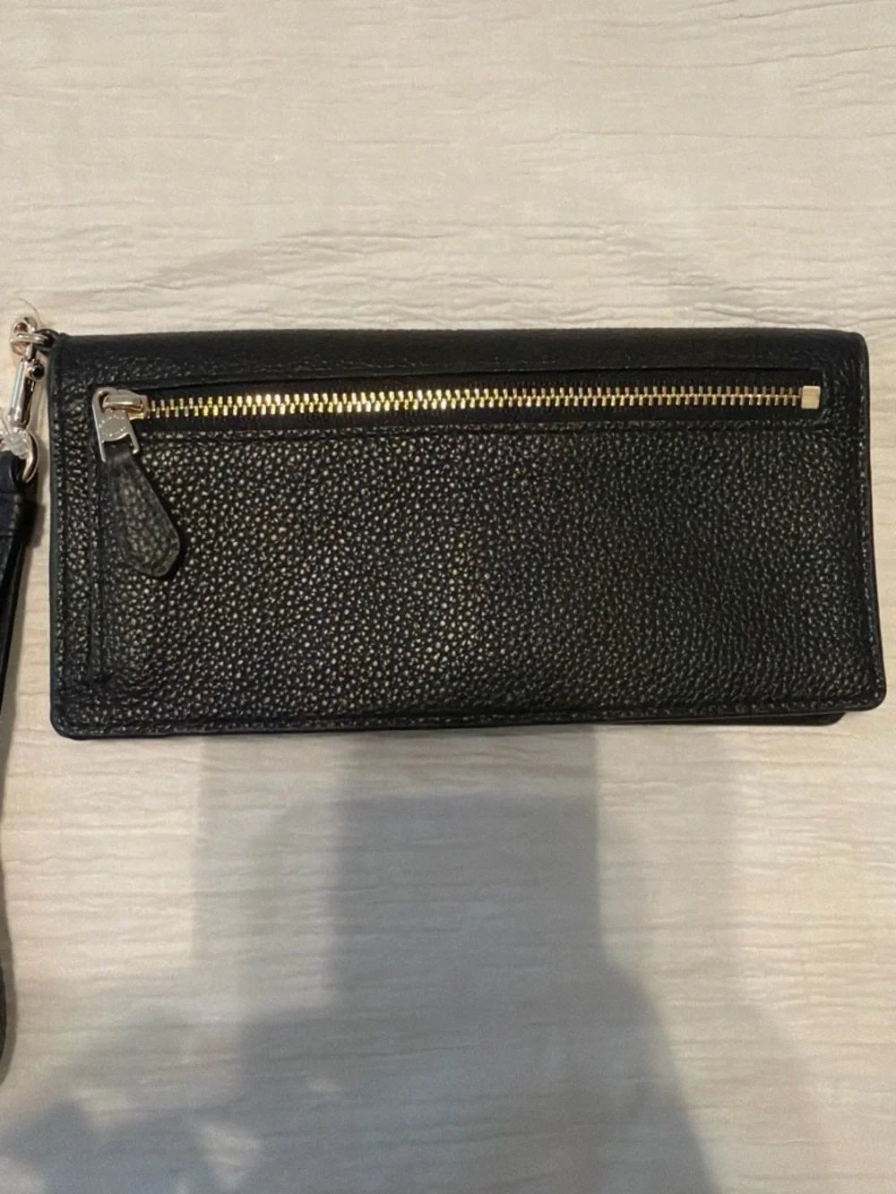 Coach Black Pebbled Leather Wristlet
